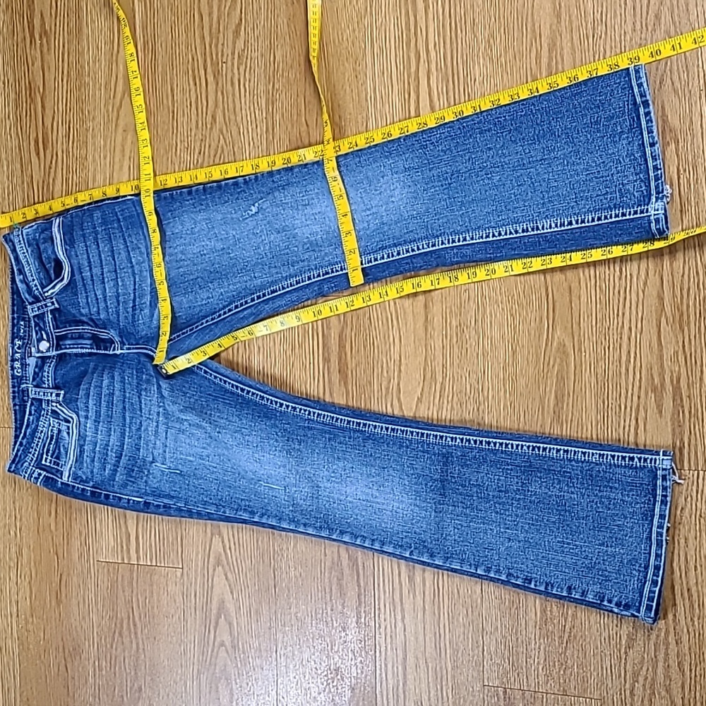 GRACE in LA 29x29 BOOTCUT PRE-OWNED DARK WASH WOMENS GIRLS DENIM BLUE JEANS - Picture 3 of 8
